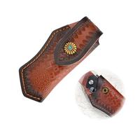 CHENNAN Fodero per Coltello Pieghevole in Pelle, Fodero per Coltelli Tascabili, Custodia per Coltelli Tascabili in Pelle con Fodero per Coltelli, per Coltelli Pieghevoli,Piccoli Coltelli (Marrone)