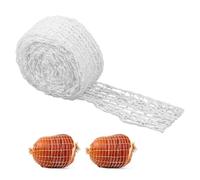 CHENNAN Rotolo di Rete per Carne da 5m, 16 Fori Rete Elastica per Arrosti, Rete per Arrosti Rete per Manzo Rete per Arrosti Rete per Prosciutto per Affumicare, Cuocere, Marinare la Carne (Bianco)