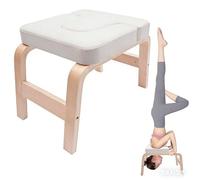 chennnls Sgabello per la testa da yoga, con cuscino da yoga e blocco a T rimovibile, regolabile in altezza, in legno massiccio, per supporto per mano, supporto alle spalle e fitness, portata 200 kg