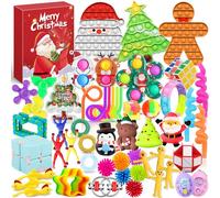 Chennyfun 24 Giorni Calendario dell'Avvento, 53 Pcs Fidget Toy Calendario Natalizio Conto alla Rovescia con Giocattoli Anti-stress per Bambini, Il Regalo di Natale Perfetto per Ragazze Ragazzi