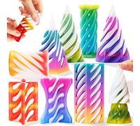 Chennyfun 8 Pcs Impossible Cone, 3D Stampato Spiral Cone Fidget Toy, Impossible Pyramid Passthrough Sculpture, Desktop Spirale Cono Giocattolo Fidget, Giocattoli Fidget Antistress per Adulti e Bambini