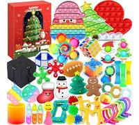 Chennyfun Fidget Giocattoli Calendario Dell'Avvento 2024, Giocattoli Calendario Dell'Avvento Bambino, Con 24 Fidget Toys Giocattoli, Antistress Calendario Conto Alla Rovescia Natalizio per Bambini