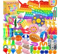 Chennyfun Fidget Toy Set, 80Pezzi Fidget Toys Pack | Mini Squeeze Toy Cubo Magico,Unicorno Giochi Sensoriali Anti Ansia e Stress è Adatta,Adulti e Bambini,Come Regali,Feste