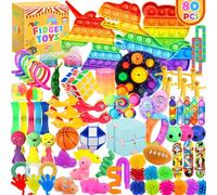 Chennyfun Fidget Toy Set, 80Pezzi Fidget Toys Pack, Mini Squeeze Toys Cubo Magico,Unicorno Giochi Sensoriali Anti Ansia e Stress è Adatta per Adulti e Bambini, può Essere Usata Come Regali per Feste