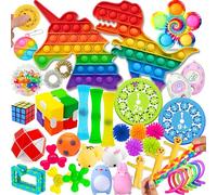 Chennyfun Fidget Toy Set di Giocattoli Sensoriali, 40Pezzi Fidget Toys Pack, con Pallina Giocattoli Antistress, Fidget Toys Bag Giochi Sensoriali Anti Ansia e Stress, Gadget Compleanno Bambini Adulti