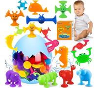 Chennyfun Giocattolo a Ventosa a Forma Animale, 30 Pezzi Ventose Giocattolo in Silicone per Bambini, Suction Cup Toys Set, Giocattolo Sensoriale Montessori Bagno Educativi Regalo per Bambini 3+ Anni