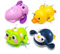 Chennyfun Giochi Bagnetto Neonato, 4 Pezzi Giocattoli Vasca da Bagno per Bambini 1 2 3 4 Anni, Giocattoli Galleggianti, Giochi Acqua, Giocattoli Educativi da Bagno Regalo per Neonati Ragazzi Ragazze
