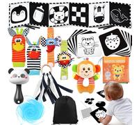 Chennyfun Giochi Sensoriali Neonati, 31 PCS Giochi Neonato 0-6 Mesi, Libro Stoffa Neonati, Scheda Memoria, Calzini Sonaglio, Regalo Neonato 0-6 Mesi
