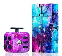 Chennyfun Set di 2 Giocattoli Fidget,con Cubo Infinito Giocattoli, Colorato Fidget Toys per Sollievo da Stress e Ansia, AD, ADHD, Giocattoli Killing Time per Bambini e Adulti