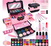 Chennyfun Set di Trucco per Bambini per Bambine, 53 Pezzi Lavabile Set di Trucchi per Bambini, Sicuro e Atossico Giocattolo di Ruolo per Regali di Compleanno di Natale per Ragazze dai 3 Anni