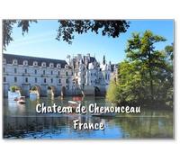 Chenonceau, Francia - : Il castello di Chenonceau nella Valle della Loira, magnete da frigorifero