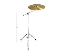 Chenozon Supporto per piatti con coppia di bacchette, braccio alto regolabile e combo dritto, gambe a rinforzo singolo con piedini in gomma, supporto per piatti Crash, supporto per piatti per piatti