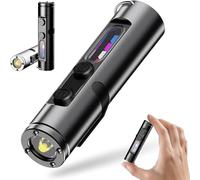 CHENRI Taclite Mini - The Ultimate Everyday Micro Tool, Torcia tattica LED magnetica ricaricabile con clip da cappello, 9 modalità Super luminosa mini torcia impermeabile per Campeggio (nero)