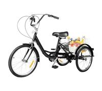 Chensyo 20 pollici 8 Speed Rack Bike 3 Wheel Tricycle Adult Bike con carrello della spesa per anziani, ragazze, ragazzi, uomini e donne