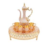 Chensyo Servizio Tè Con 6 Tazze Servizio Tè Europeo Per Tè Caffè E Cappuccino Adatto Per La Casa Il Ristorante E L'Azienda (Oro)