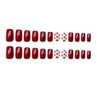 Chenxi Studio 24pcs San Valentino Unghie Press on Unghie con Cuore Disegni Piazza Unghie Finte Manicure Inverno