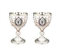 Chenxi Studio 2Pcs Vintage Medievale Calice Bere Bicchiere Tazza di Metallo Bicchiere di Vino Forniture per il Partito per la Collezione Decorazione Della Casa Decorazione