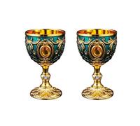 Chenxi Studio 2Pcs Vintage Medievale Calice Bere Bicchiere Tazza di Metallo Bicchiere di Vino Forniture per il Partito per la Collezione Decorazione Della Casa Decorazione