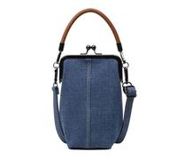 Chenxi Studio Borsa messaggeri retrò per le donne borsa quotidiana moda crossbody pendolarismo telefono denim spalla donna elegante spalla retrò crossbody telefono denim borsa, Blu, One Size