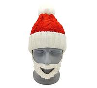 Chenxi Studio Cappello da Babbo Natale con barba, caldo, lavorato a maglia, per adulti, bambini, decorazioni per cosplay, festa di Natale, Capodanno