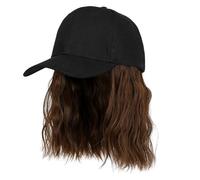 Chenxi Studio Cappello da baseball da donna corto e riccio alla moda, regolabile, con parrucca, accessori per vestire, copricapo in fibra sintetica, Marrone chiaro, Taglia unica