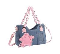Chenxi Studio Compact Jean Crossbody Borse Trendy Catena Dettaglio Donna Casual Borsa A Tracolla Per Telefono E Portafoglio Stoccaggio Essenziale Leggero Jean Borsa A Tracolla, Blu, One Size