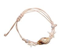 Chenxi Studio Elegante Marina Ispirato Ceramica Stella Pesce Conch Perline Per Le Donne Handmade Beach Bangle Impilabile Gioielli Conchiglie Resina Intrecciata, Misura unica, come descritto