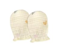 Chenxi Studio Guanti per neonati in cotone biologico traspirante protezioni per le mani neonati accessori adatti per bambini da 0 a 2 anni guanti da graffio biologici per neonati, Amore colorato