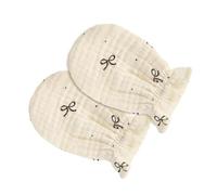 Chenxi Studio Guanti per neonati in cotone biologico traspirante protezioni per le mani neonati accessori adatti per bambini da 0 a 2 anni guanti da graffio biologici per neonati, Fiocco nero., Taglia