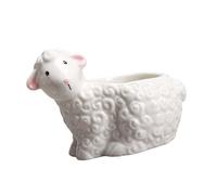 Chenxi Studio Pecora decorativa modellata fioriera in ceramica multifunzionale per giardinaggio domestico contenitore per cespugli medicinali Altrimenti Addons portaoggetti da scrivania Contenitore in