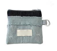 Chenxi Studio Portamonete colorato per ragazze organizer compatti per carte di credito monete da viaggio essenziale leggero organizer per contanti tascabile per autobus, Fiocco Azzurro, One Size