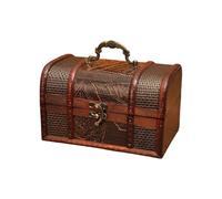 Chenxi Studio Scatola decorativa in quercia con scomparti multipli per accessori per bambini, da collezione, per riporre gioielli con codice di accesso per bambini