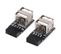 chenyang 2 Pack USB 2.0 Header per pannello frontale 9/10Pin 1 connettore a 2 USB 2.0 femmine Adattatore prolunga per porta collettore scheda madre angolato a 90 gradi