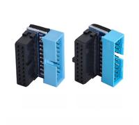 chenyang 2 Pack USB 3.0 Front Panel Header 19/20Pin Maschio a Femmina 90 Gradi Angolo Mainboard Header Adattatore Connettore Gender Changer