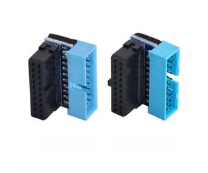 chenyang 2 Pack USB 3.0 Front Panel Header 19/20Pin Maschio a Femmina 90 Gradi Angolo Mainboard Header Adattatore Connettore Gender Changer
