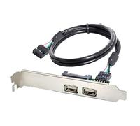 chenyang 2 porte USB 2.0 Frontpanel Header 9 pin 1 maschio a 2 prese USB 2.0 alloggiamento posteriore porta cavo di prolunga 30 cm con supporto slot PCI-E da 120 mm