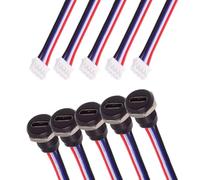 ChenYang 5 Pack 2.0mm Pitch 4Pin a USB C Femmina DC 5V 3A Presa di Ricarica Cavo Adattatore di Conversione con Spina in Gomma Antipolvere Impermeabile