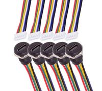 ChenYang 5 Pack 2.0mm Pitch 6Pin a USB C Femmina DC 5V/20V PD Presa di Ricarica Adattatore Cavo di Conversione con Spina in Gomma Impermeabile Antipolvere