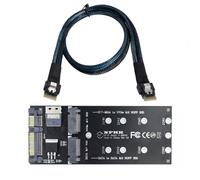 chenyang Adattatore combinato M.2 da NVME a SFF-8654 e NGFF SSD a SATA 2 in 1 con cavo SFF-8654 per espansione interna della scheda madre (non funziona da SSD NVME a SATA)