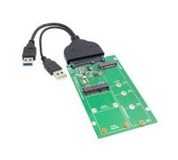 chenyang Adattatore convertitore 2 in 1 da Mini SATA, mSATA SSD e NGFF a disco rigido SATA III da 2,5" con cavo dati USB 3.0