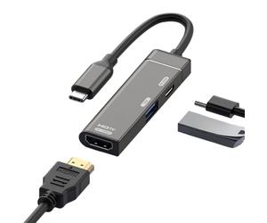 chenyang Adattatore di ricarica 3 in 1 da USB C a HDMI 4K a 120 Hz/USB 3.0 10 Gbit/s/USB C PD 100 W con più porte
