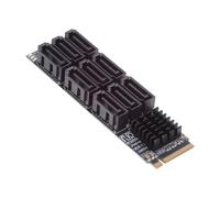 chenyang Adattatore per scheda di espansione 9 porte M.2 a SATA 3.0 PCIe 3.0 a SATA III 6 Gb/s con spia intelligente