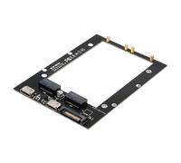 chenyang Adattatore SSD PCI Express 5.0/4.0 Dual Oculink SFF-8611 4i a Dual Gen-Z 1C (EDSFF) E1.S con porta di alimentazione SATA per SSD corto EDSFF 1U da 9,5/15/25 mm con dissipatore di calore