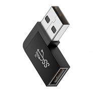 chenyang Adattatore USB 3.0, USB 3.0 tipo A maschio a femmina, adattatore di alimentazione dati video, adattatore 90 gradi angolato a sinistra, 10 Gbps (CY-U3-018-LF)