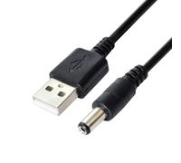 chenyang, cavo adattatore CY DC 5V da USB 2.0 A 1mm (maschio) a connettore a cilindro da 5,5 mm x 2,5 mm, cavo di ricarica della lunghezza di 80 cm, nero