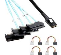 chenyang Cavo da 1 m Mini SAS SFF-8087 36 pin host a 4 SAS SFF-8482 Target Disk con alimentazione