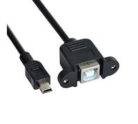 Chenyang - Cavo da micro USB da 5 pin maschio a USB B femmina, con connettore femmina da pannello con viti, da 20 cm.