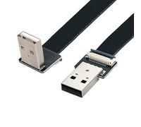 chenyang Cavo dati da USB 2.0 tipo A maschio a tipo A maschio, piatto e sottile, cavo FPC ad angolo di 90 gradi verso il basso, per FPV, dischi, scanner e stampanti, 50 cm