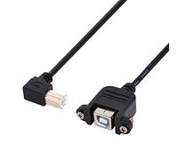 chenyang Cavo dati USB 2.0 tipo B per stampante, scanner, hard disk, con viti per montaggio a pannello, 50 cm, angolo retto di 90 gradi