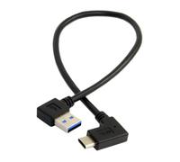 Chenyang - Cavo dati USB 3.0 a USB C angolato a 90 gradi per tablet, cellulari e hard disk (30 cm)